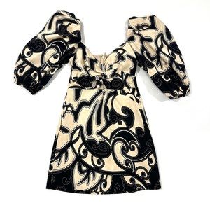 Alexis NWT Iana Printed Puff-Sleeve Mini Dress Size Large